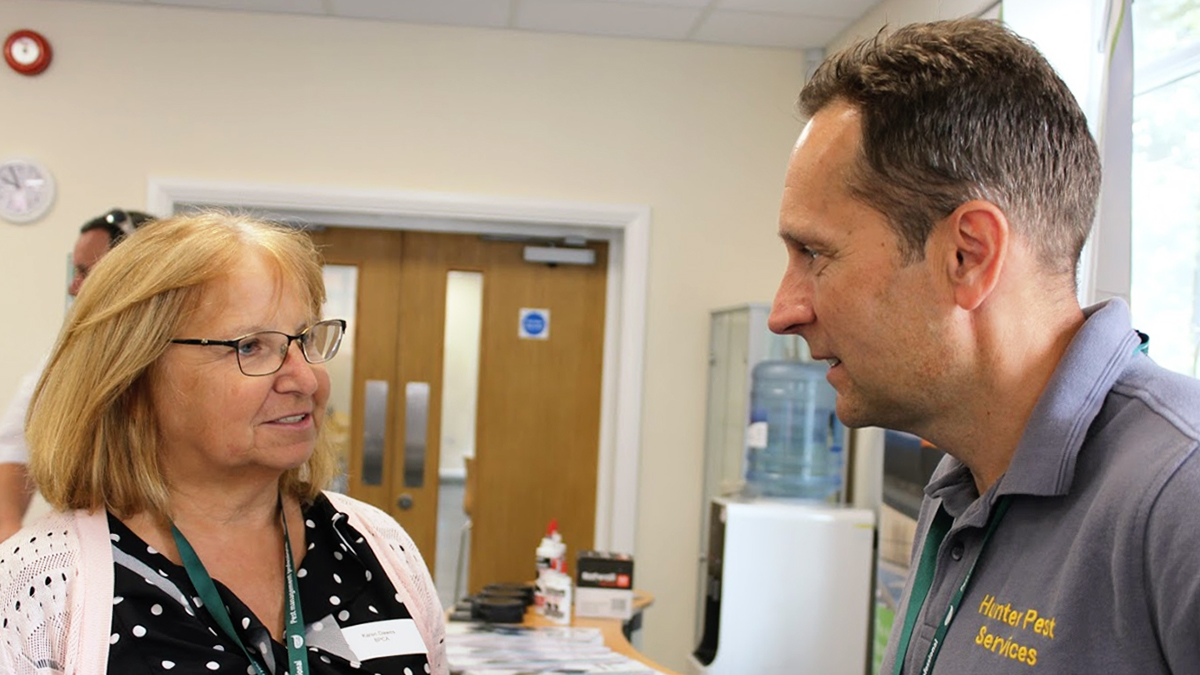 MIDS technician forum Karen and Tim BPCA Training Manager Karen Dawes chats to Tim Hunter from Hunter Pest Services